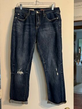 Pilcro Dark Blue Distressed Boyfriend Jeans